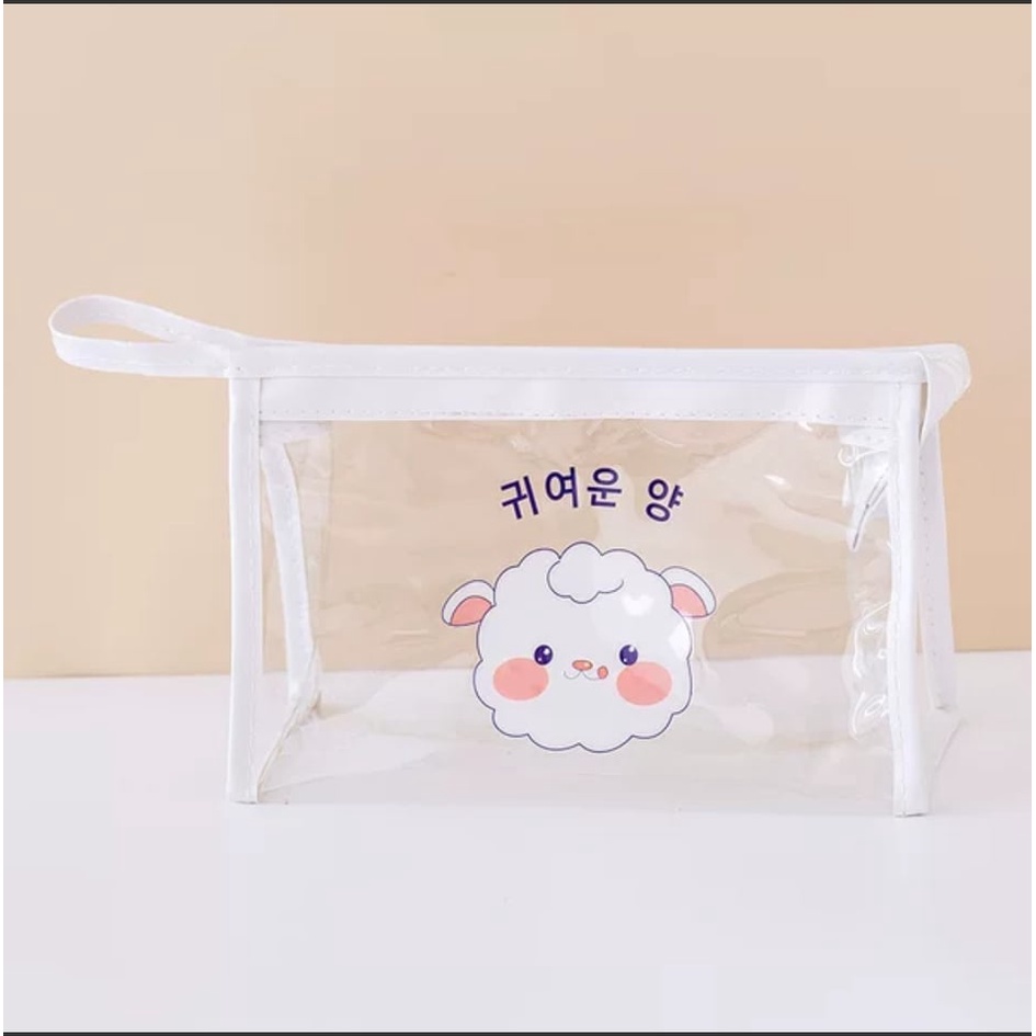 Túi đựng bút, đựng mĩ phẩm trong suốt hoạt hình dễ thương