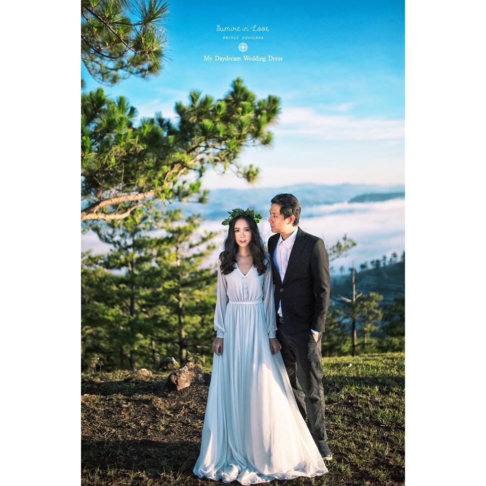 Đầm maxi trắng tay dài đính hạt | BigBuy360 - bigbuy360.vn