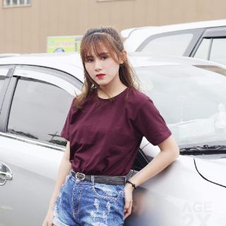 Áo Thun Trơn AGE2X Màu Đỏ Rượu