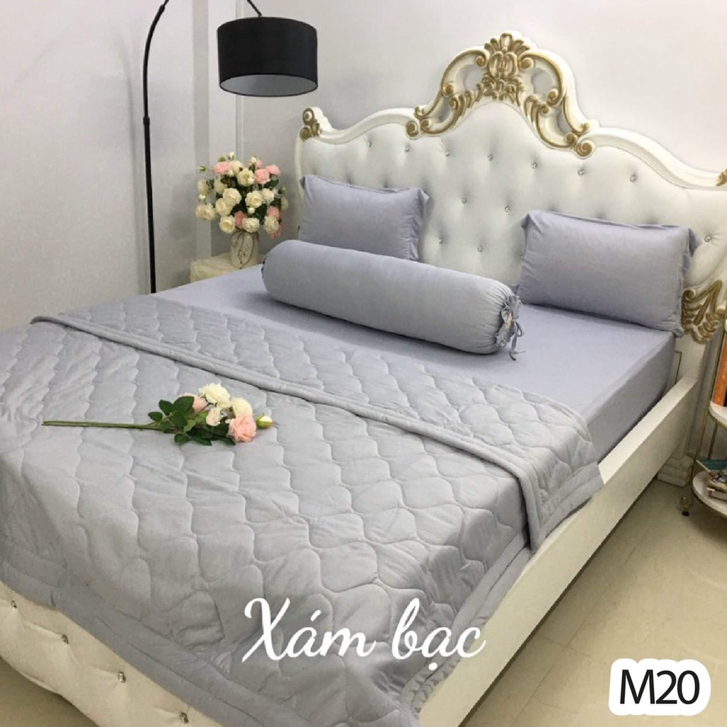 TRỌN BỘ CHĂN GA GỐI THUN HÀN QUỐC MÁT LẠNH MÀU TRƠN ĐƠN GIẢN