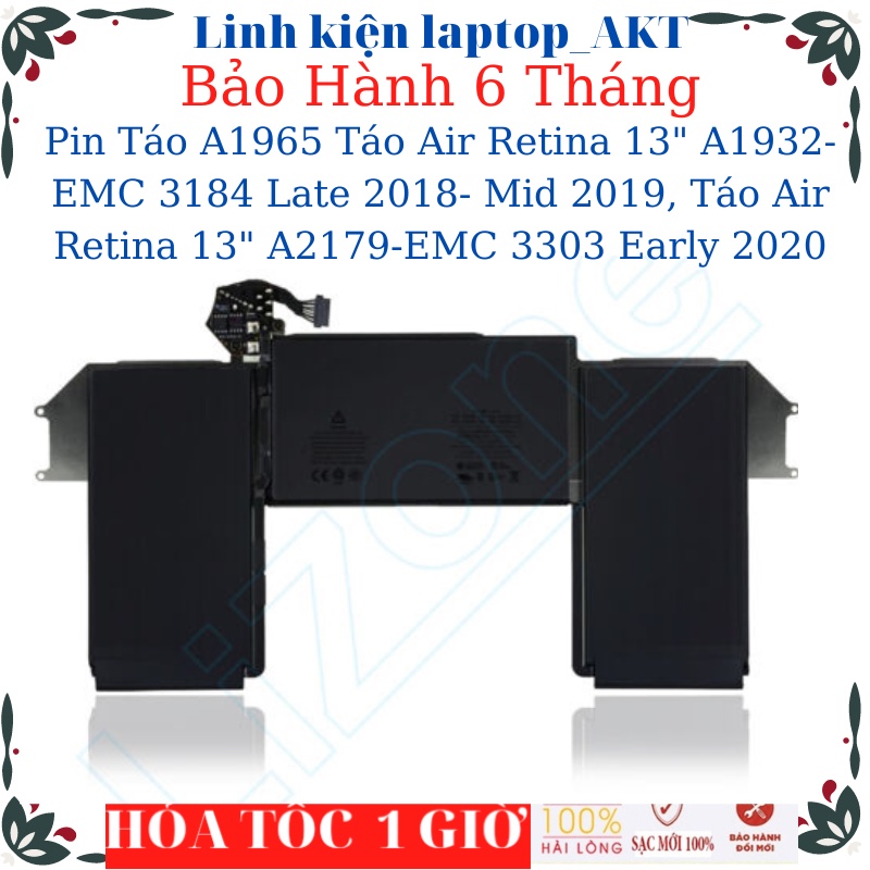Pin Laptop Táo A1965 dùng cho laptop Táo Air Retina 13" A1932-EMC 3184 Late 2018- Mid 2019, Táo Air Retina 13" A2179-EMC