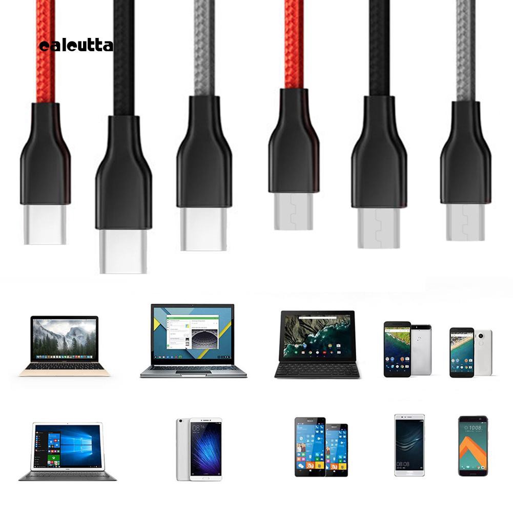 CAL_Micro USB/Type C Nylon Braided Fast Charging Data Sync Cable 1m for Cellphone