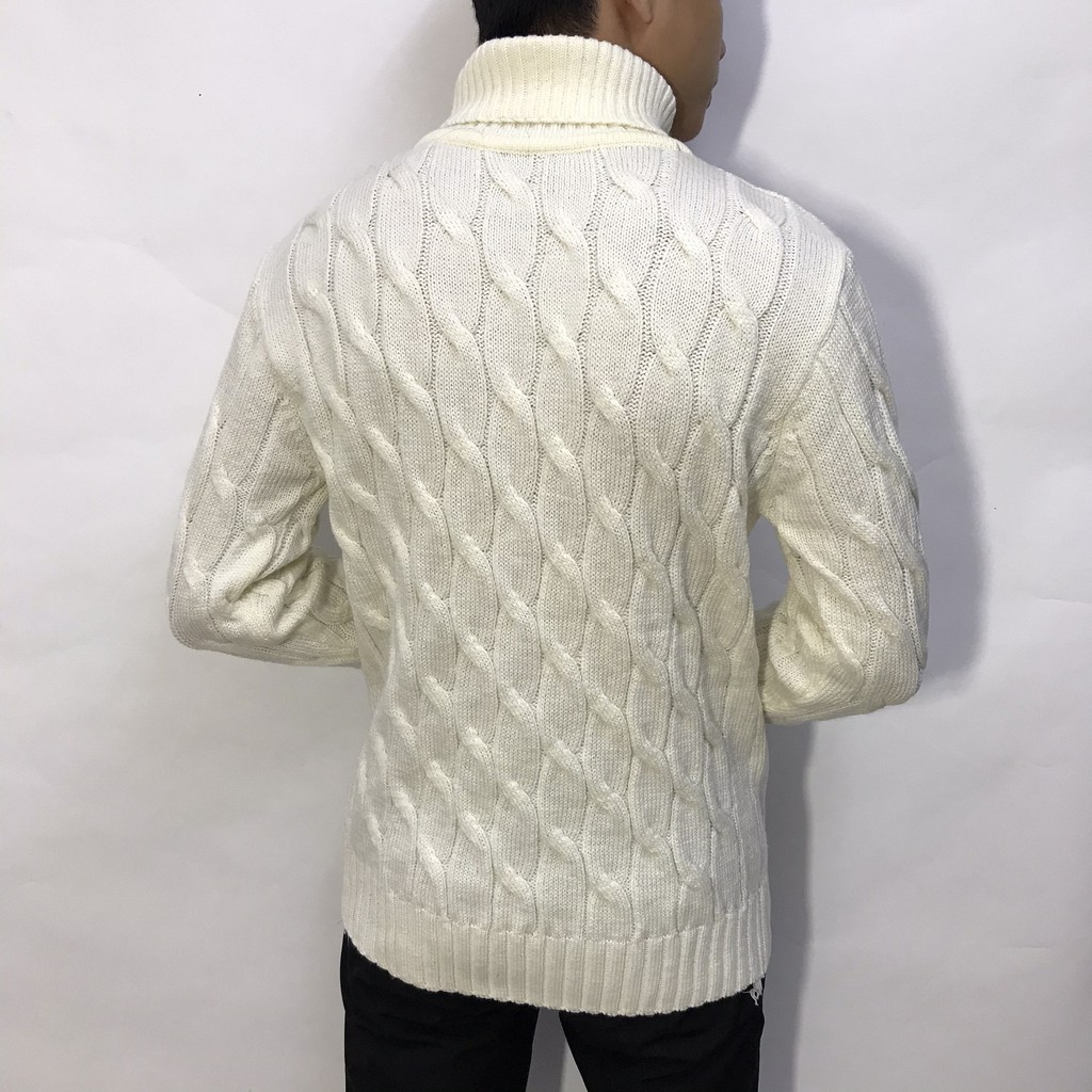 Áo len nam cổ lọ KING len dây thừng dày T05