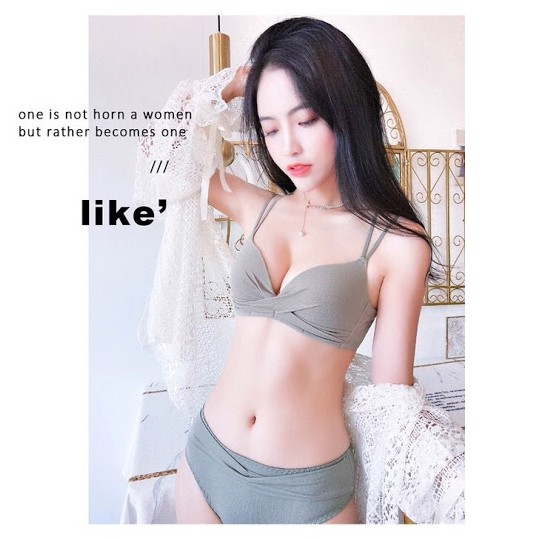 Bộ đồ áo quần lót thông hơi nâng ngực dễ thương xinh xắn - Áo ngực nữ mỏng đẹp không gọng sexy màu hồng, đen, xanh