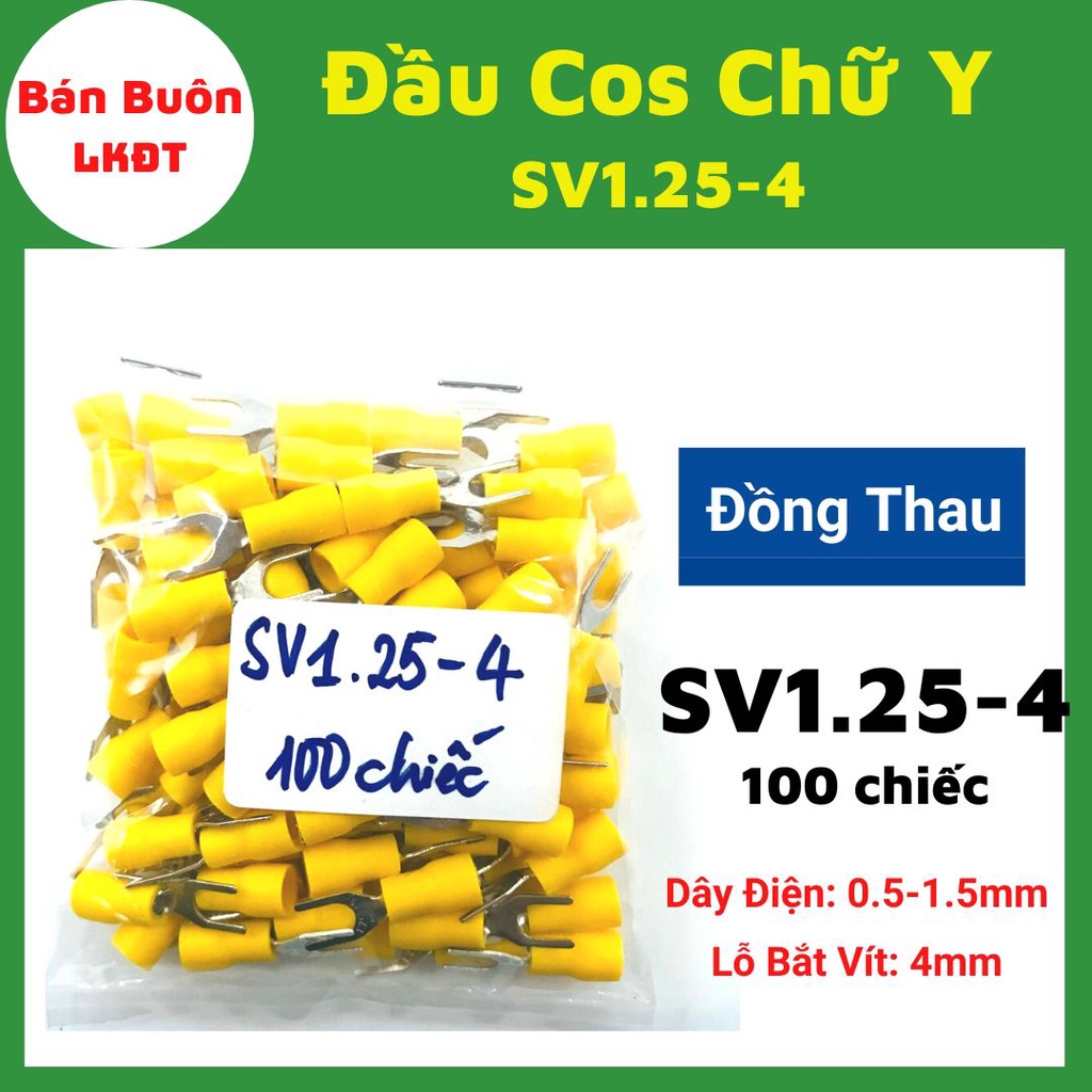 1000 Đầu cos tròn, cos tròn, cos, cos khuyên, đầu cos chữ o, rv1.25-4 [COS ĐỒNG]