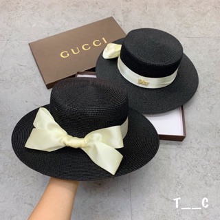 Mũ cói tròn nơ lụa tiểu thư
