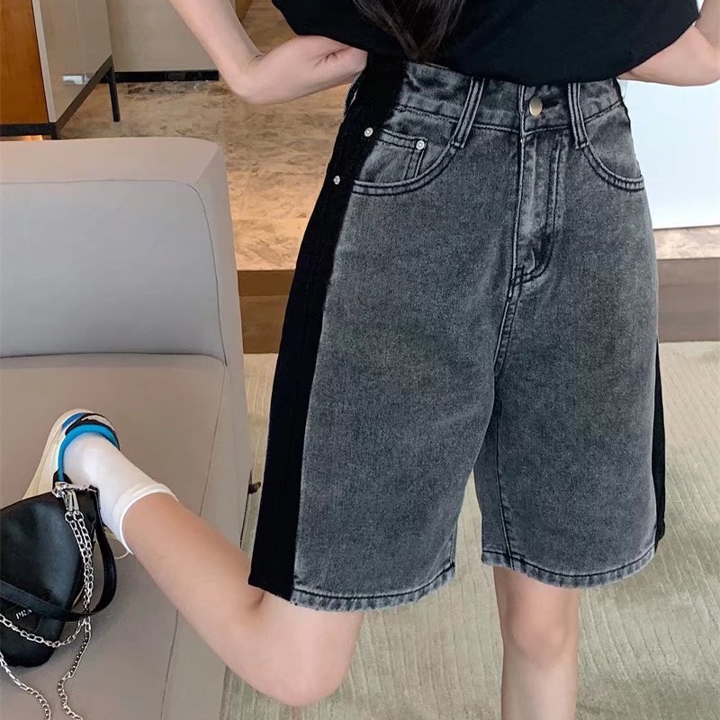 Quần Short Denim Lưng Cao Ống Rộng Phong Cách Hàn Quốc Thời Trang Mùa Hè Hàng Mới Dành Cho Bạn Nữ
