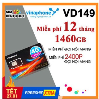 SIM VD149 12T- 1440GB ( Miễn Phí Data ) và Gọi Miễn Phí và nhắn tin Miễn Phí -Sản Phẩm Sử Dụng Bảo Hành 12 Tháng