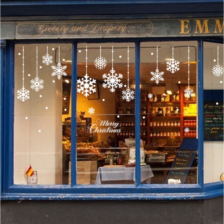 Decal Dán Tường Hình Bông Tuyết Chủ Đề Giáng Sinh, Decal Noel Trang Trí Phòng Khách, Phòng Ngủ, Cửa Hàng - MIN STORE