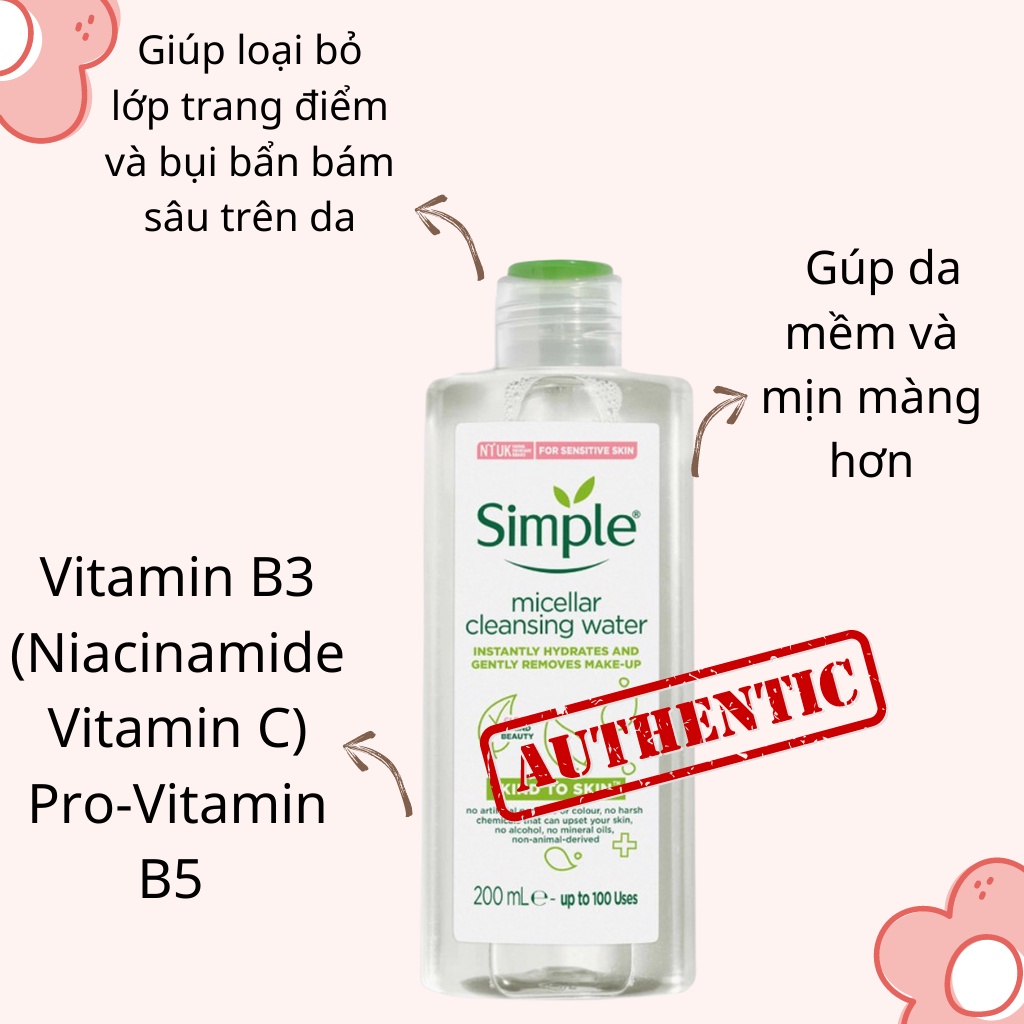 Sữa rửa mặt [Sạch 100%-Hàng Auth] Sữa rửa mặt simple (150ml)