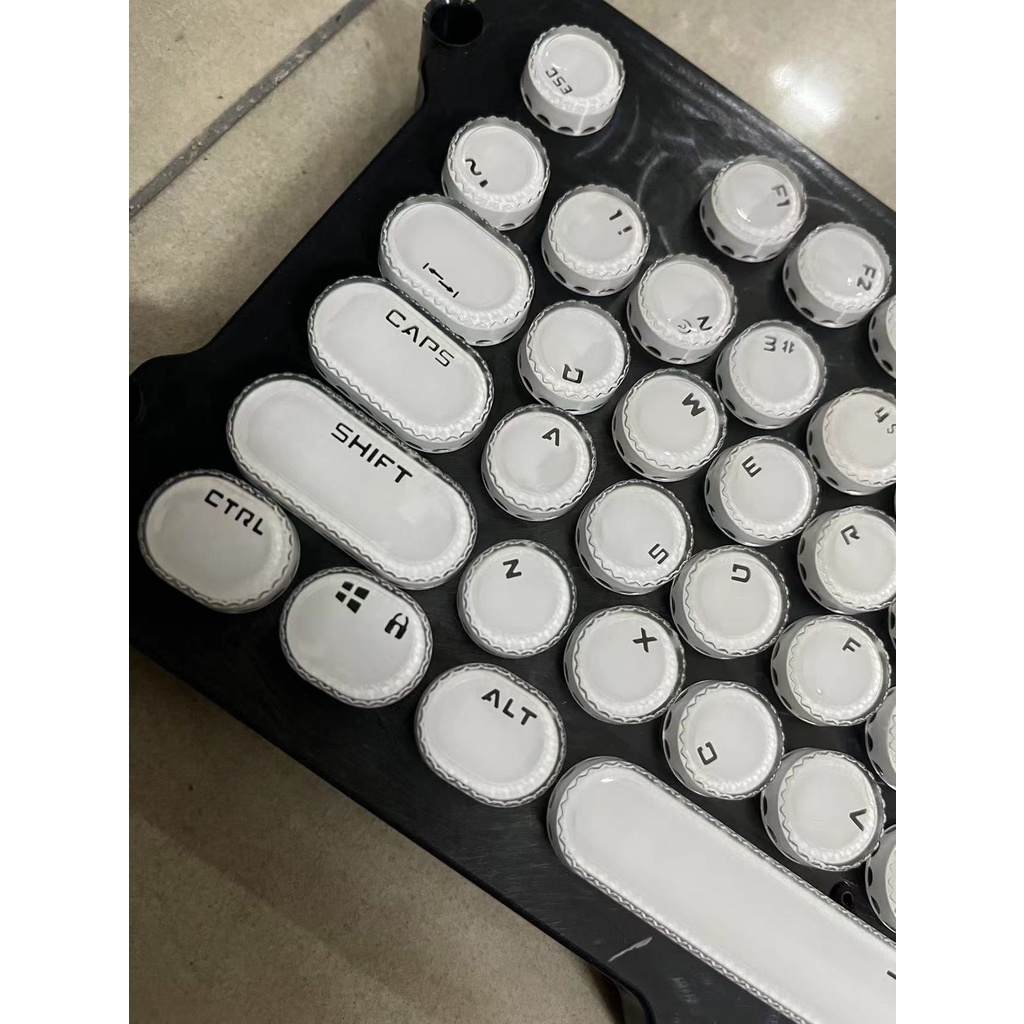 Keycap 87/104 Key Metal Personality Retro Round Steampunk Customized Mechanical Keyboard  Keycap