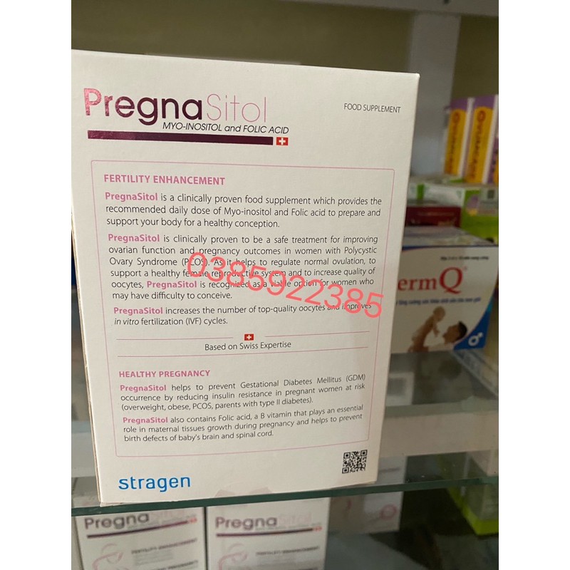 pregnasitol hỗ trợ sinh sản nữ hộp 60 gói