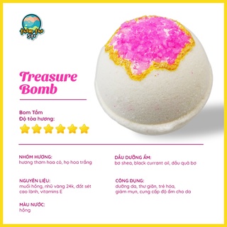 Bom tắm dưỡng da, thơm tho sto, viên sủi bồn tắm sủi màu sắc treasure bomb, bath bomb