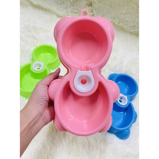 🥣 Bát ăn đôi hình gấu - dành cho thú cưng ( lựa chọn kèm bình hoặc không )🥣