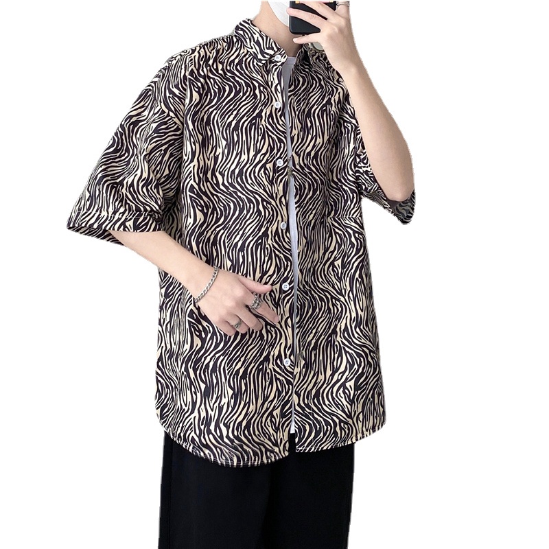 Áo Sơ Mi Nam In Họa Tiết Thời Trang Mùa Hè size M-3XL