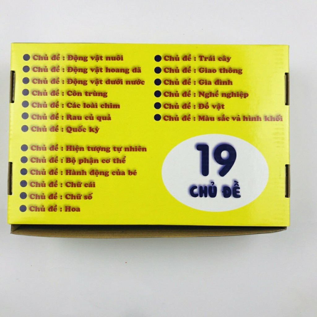 Bộ Thẻ Học Thông Minh 19 CHỦ ĐỀ Loại To Song ngữ tiếng Anh loại chuẩn Glenn Doman Flashcard cho bé từ 0-6 tuổi