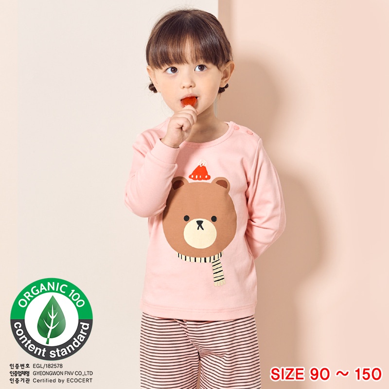 Đồ bộ quần áo ngủ dài tay dáng rộng cotton mùa thu đông bé trai, bé gái Unifriend Hàn Quốc U2022-18. Size đại trẻ em