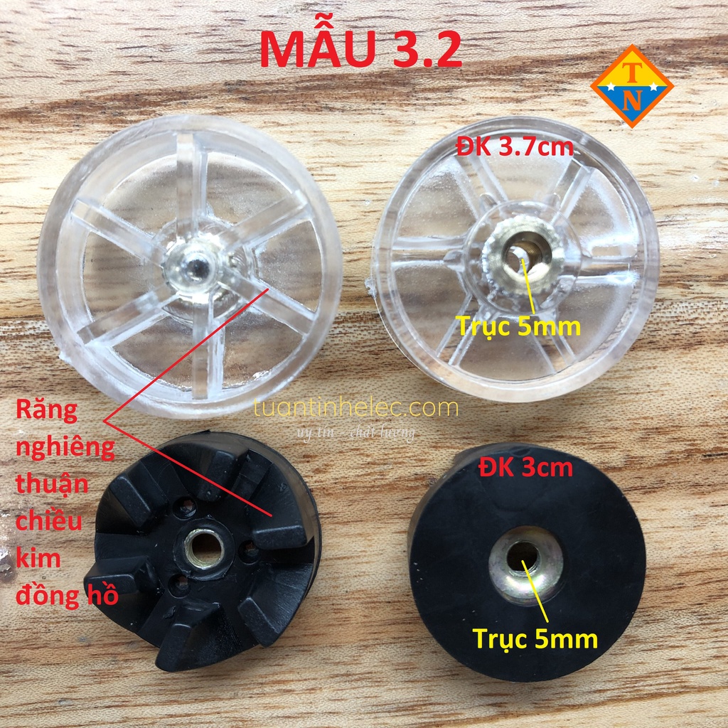 Các loại Bánh răng máy xay sinh tố, vấu truyền, nhông máy xay thông dụng