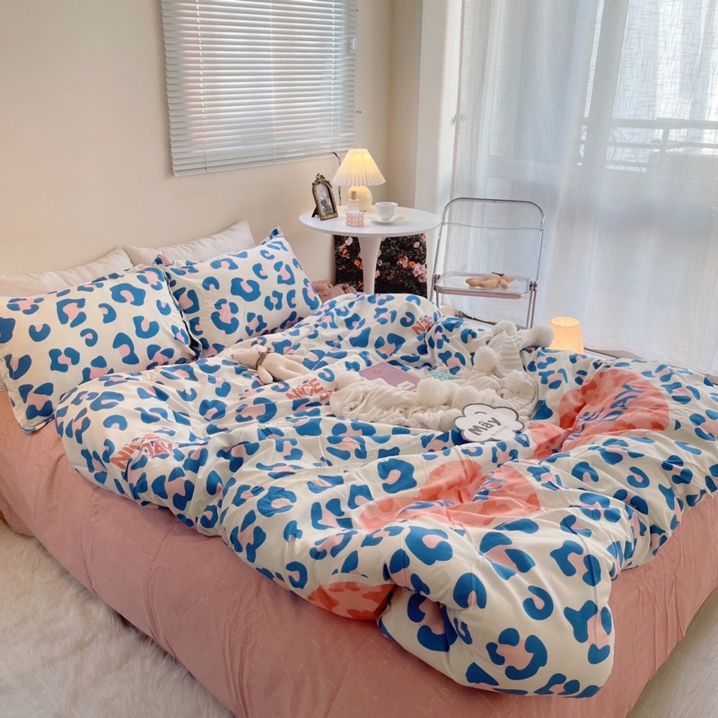 Bộ chăn ga gối Cotton Poly hoạ tiết Da Beo MÂY BEDDING
