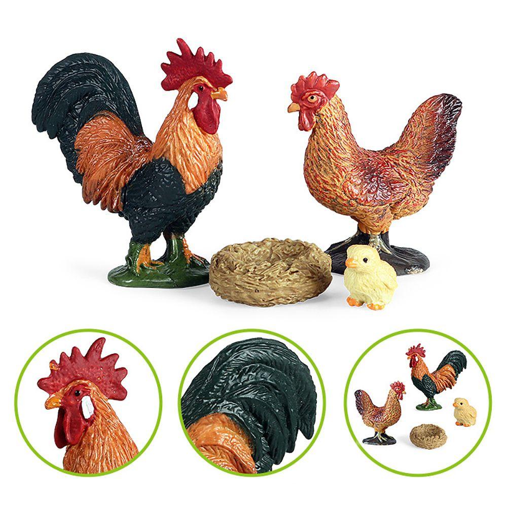 Mô Hình Đồ Chơi Gia Đình Gà Con Đánh Lửa Giáo Dục Cho Bé