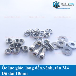 Ốc lục giác M4 kèm long đền, vênh, tán