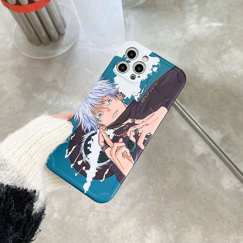 Ốp điện thoại silicon dẻo Anime Jujutsu Kaisen Yuji Itadori Gojo Satoru cho Iphone 12 11 Pro X Xs Max XR 7 8 Plus