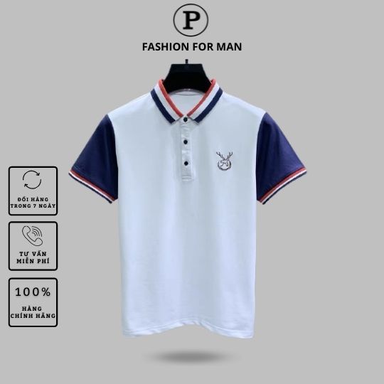 Áo polo nam P Man phong cách hiện đại, đường may tỉ mỉ, tinh tế  POLO_6816