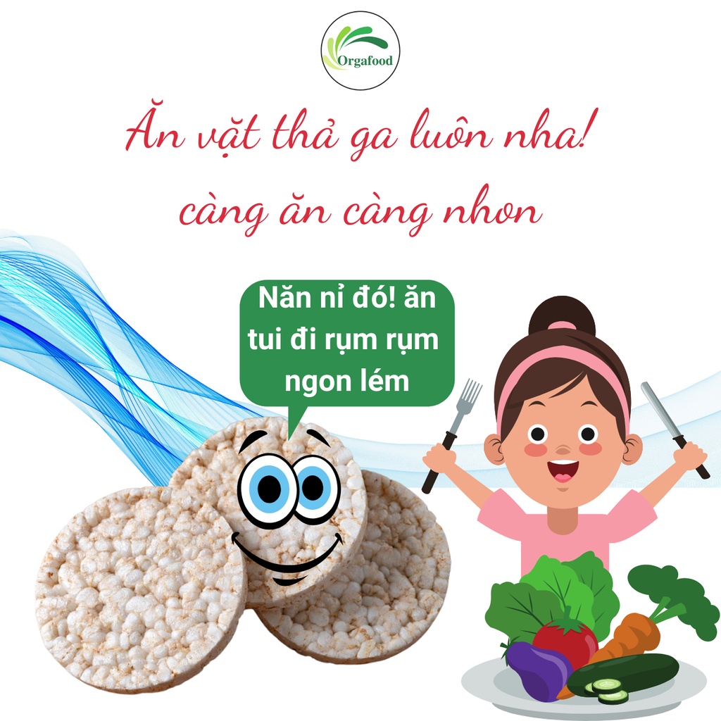 Bánh gạo lứt ăn kiêng Hello rice, bánh gạo lức nguyên hạt Orgafood Eat clean cho người ăn kiêng | BigBuy360 - bigbuy360.vn