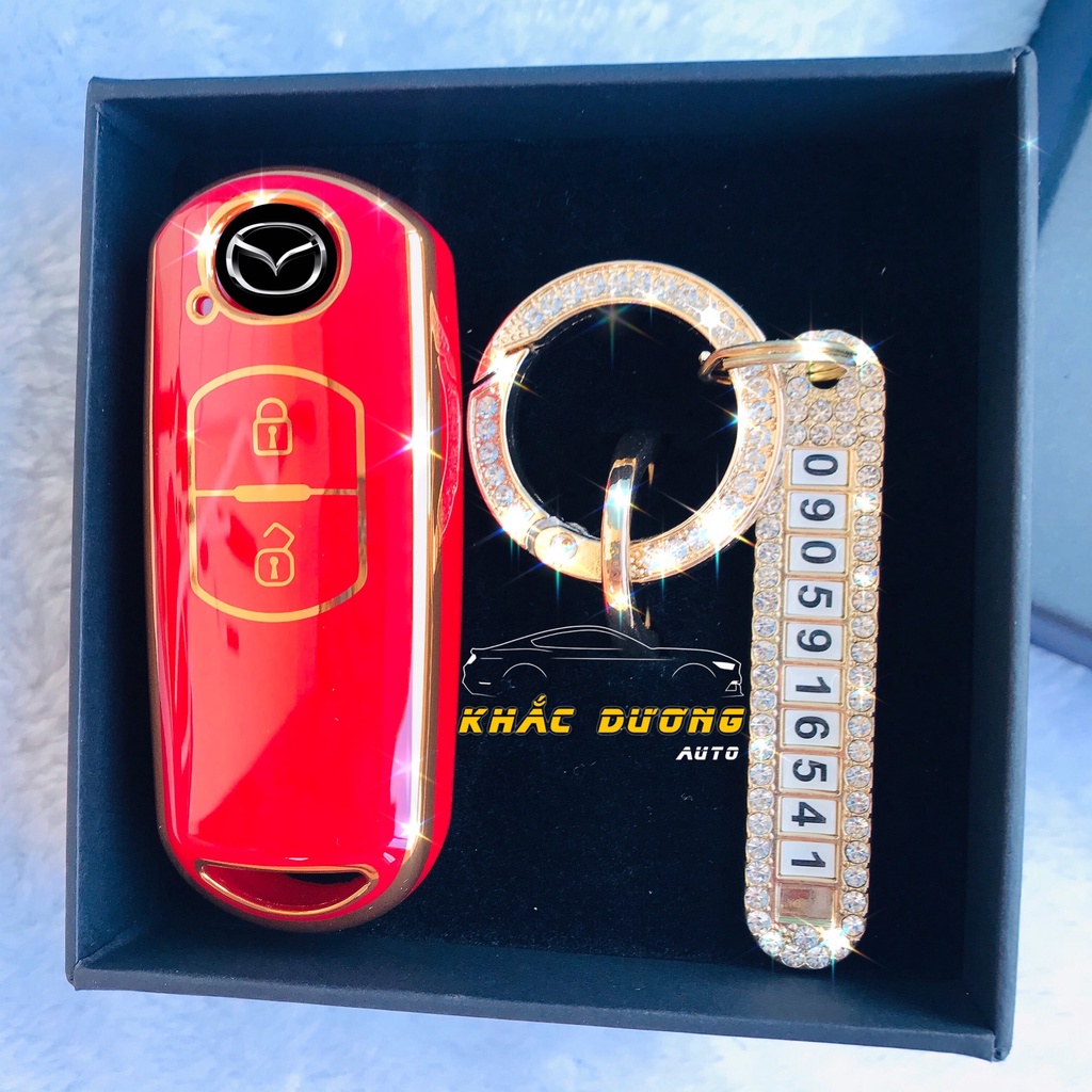 Bọc chìa khoá Mazda 2 3 6 CX5 TPU đính đá nhân tạo sang trọng