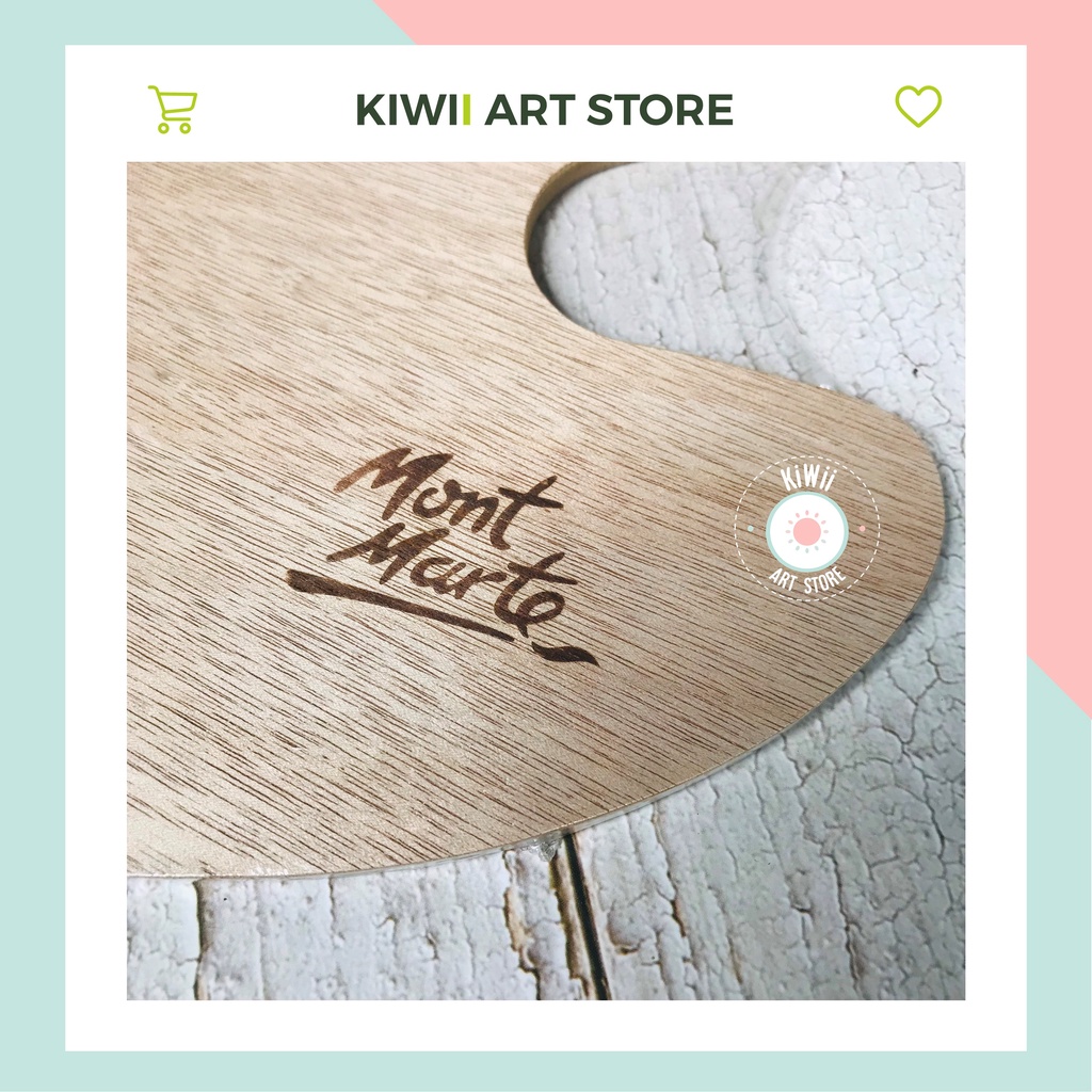 Khay Pha Màu Gỗ / Palette Oval Gỗ - Mont Marte (Oval Wood Palette 30x38cm)