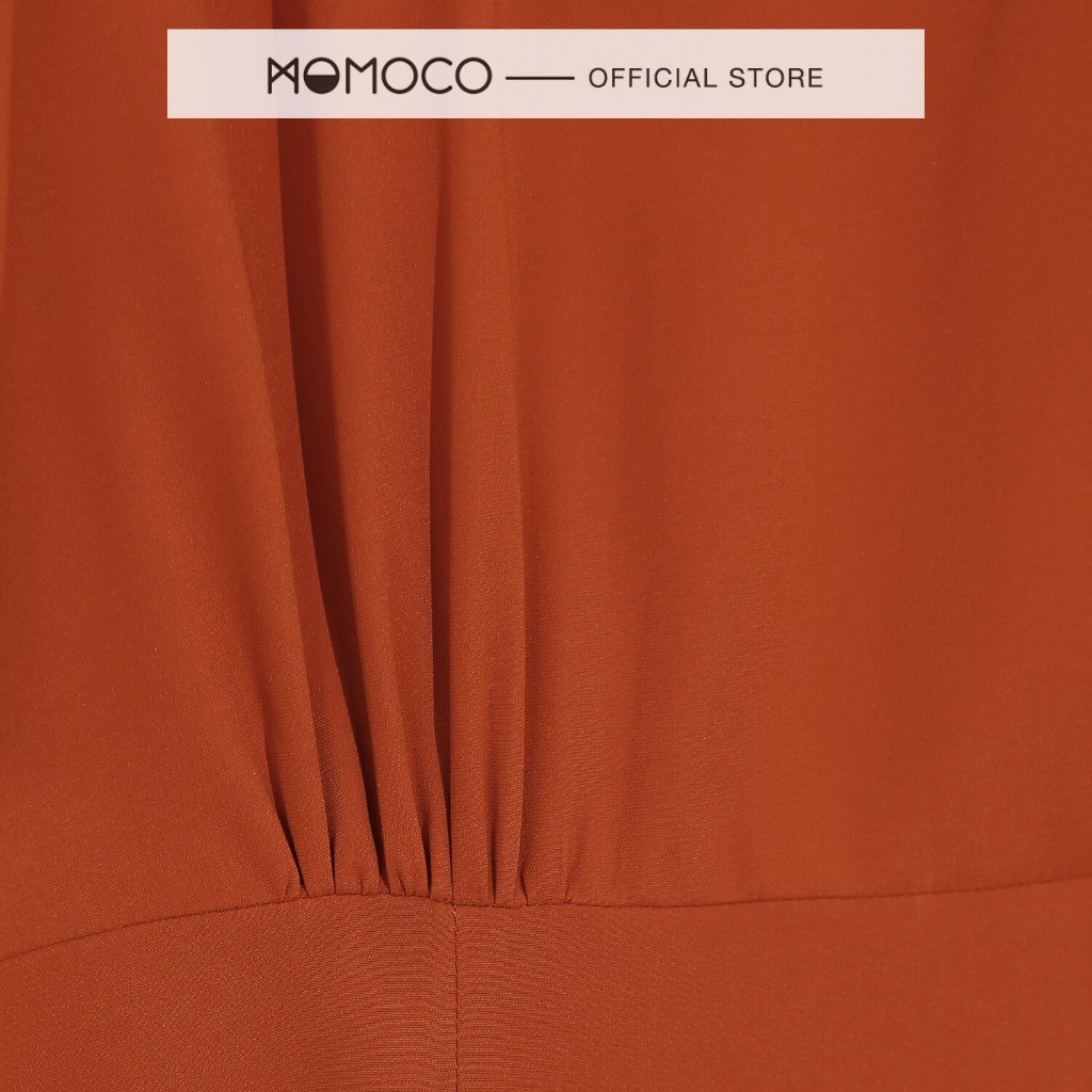Đầm Công Sở Dáng Xòe MOMOCO Cổ Tròn Tay Cộc Nhún Tay Chất Vải Trượt Ít Nhăn M2862