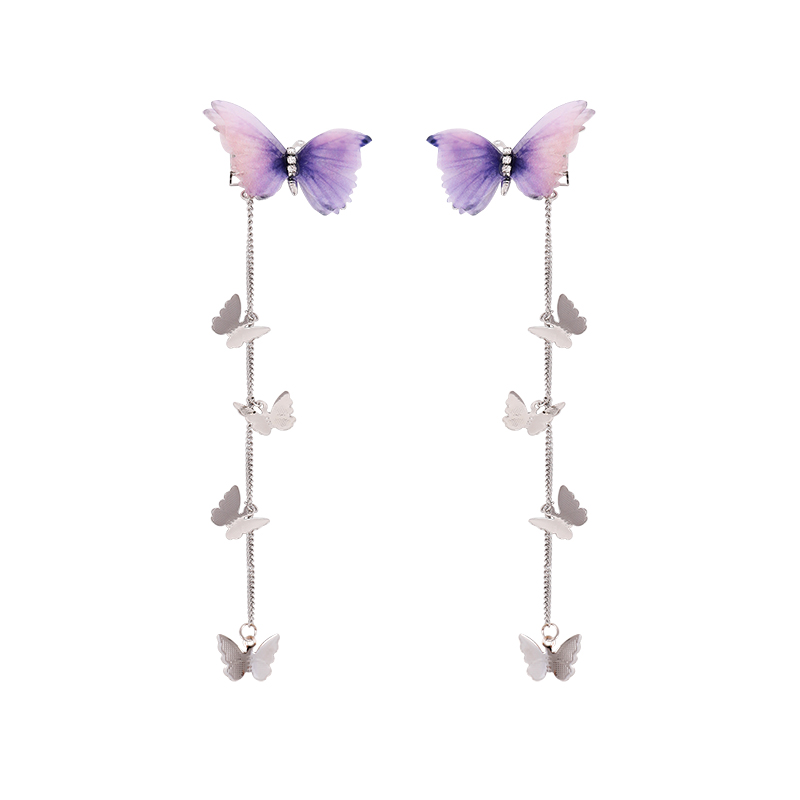 BUTTERFLY 1 Cặp Kẹp Tóc Kim Loại Hình Bướm 3d