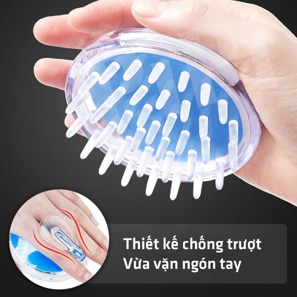 Lược gội đầu Silicon massage trong suốt phong cách Nhật Hàn hình con bọ dễ thương