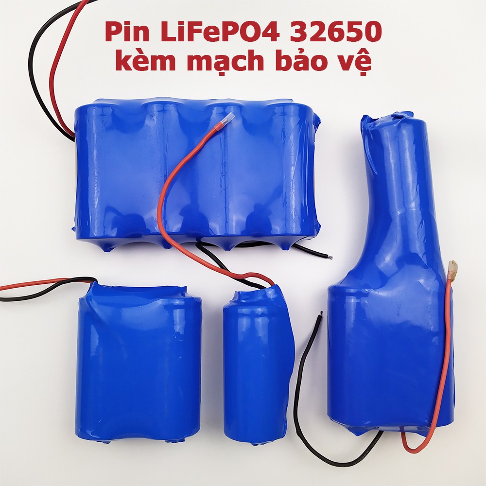 Pin sắt LiFePO4 32650 3.2V kèm mạch bảo vệ 1S cho đèn năng lượng mặt trời 25W 40W 60W 100w 200W