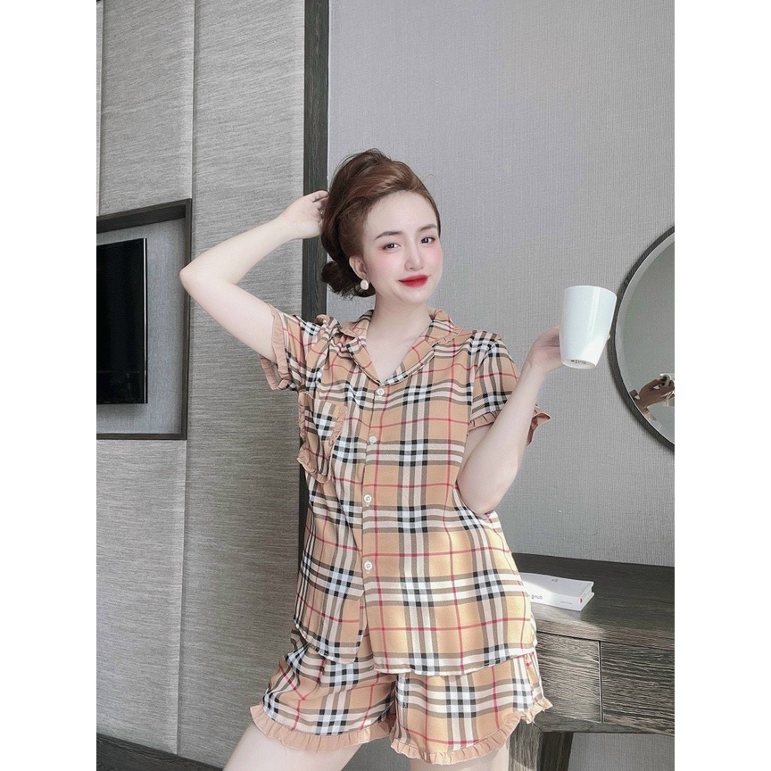 Đồ bộ Pijama nữ mặc nhà WAN tay ngắn quần đùi chất liệu lụa Mango cao cấp WF03
