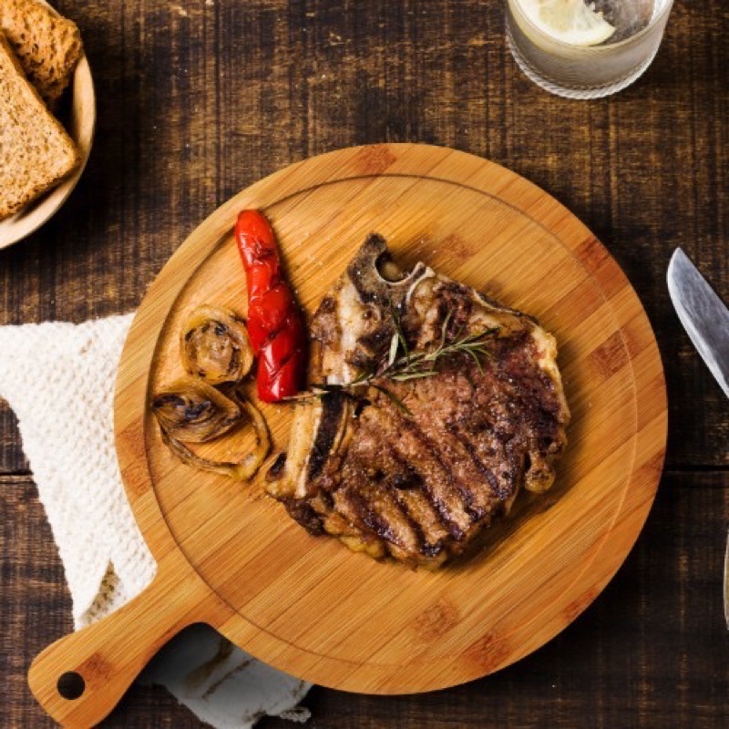 Khay Gỗ Hình Chữ Tròn Dùng Đựng Bánh Pizza Decor