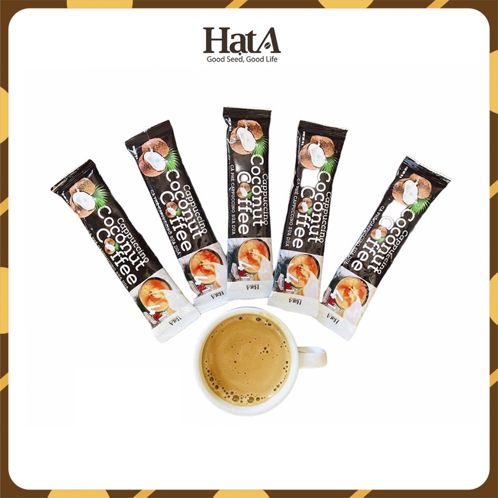 Combo 5 gói cà phê hòa tan Cappuccino Hạt A Cafe 4in1 vị sữa dừa tự nhiên