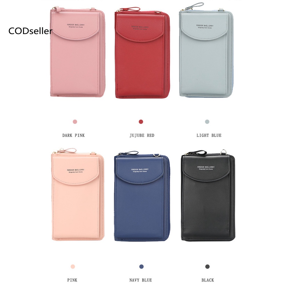 COD_ Useful Phone Bag Zipper Closure Multi Pocket Shoulder Bag Simple for Shopping