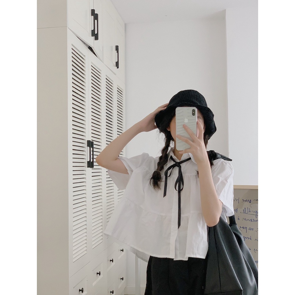 áo kiểu babydoll ngắn tay 3 tầng TKA298 LOLLIE STUDIO