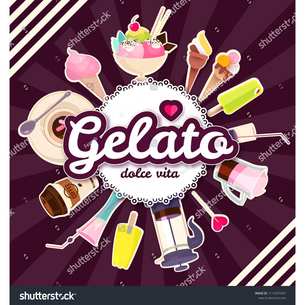 Tranh Dán Tường Tranh Trí Cho Quán Kem, Icream, Ốc Quế