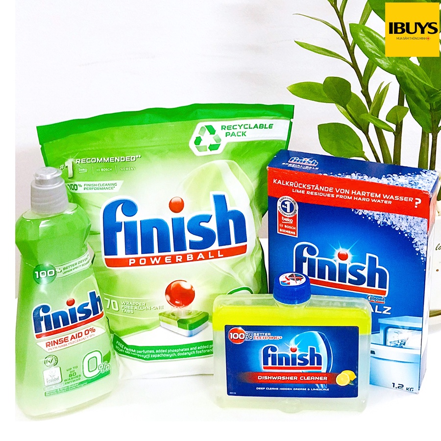 Viên rửa bát Finish ECO 0% 70v