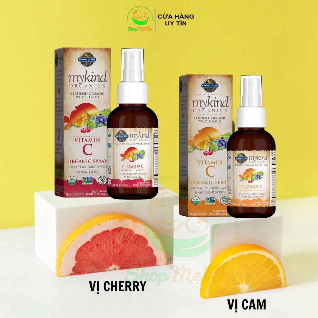 Siro C hữu cơ dạng xịt Garden of Life mykind Organics 58ml.
