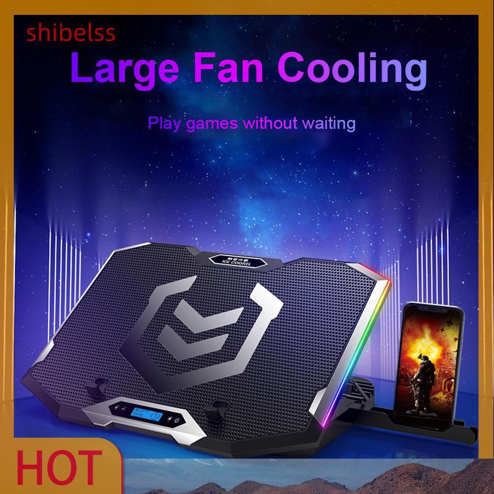 Shibelss K9 RGB Laptop Cooling Pad with 6 Fans 2 USB Ports for 12-18 inch Laptop