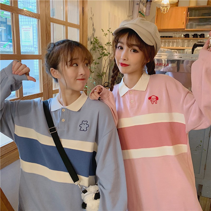 FREESHIP 50K Áo Sweater thêu phối màu unisex