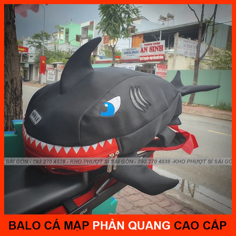 CHỌN MÀU - Balo khủng long hình cá mập phản quang giá sỉ siêu rẻ - Balo cá mập phản quang chính hãng