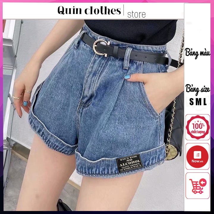Quần short jean xắn gấu nữ