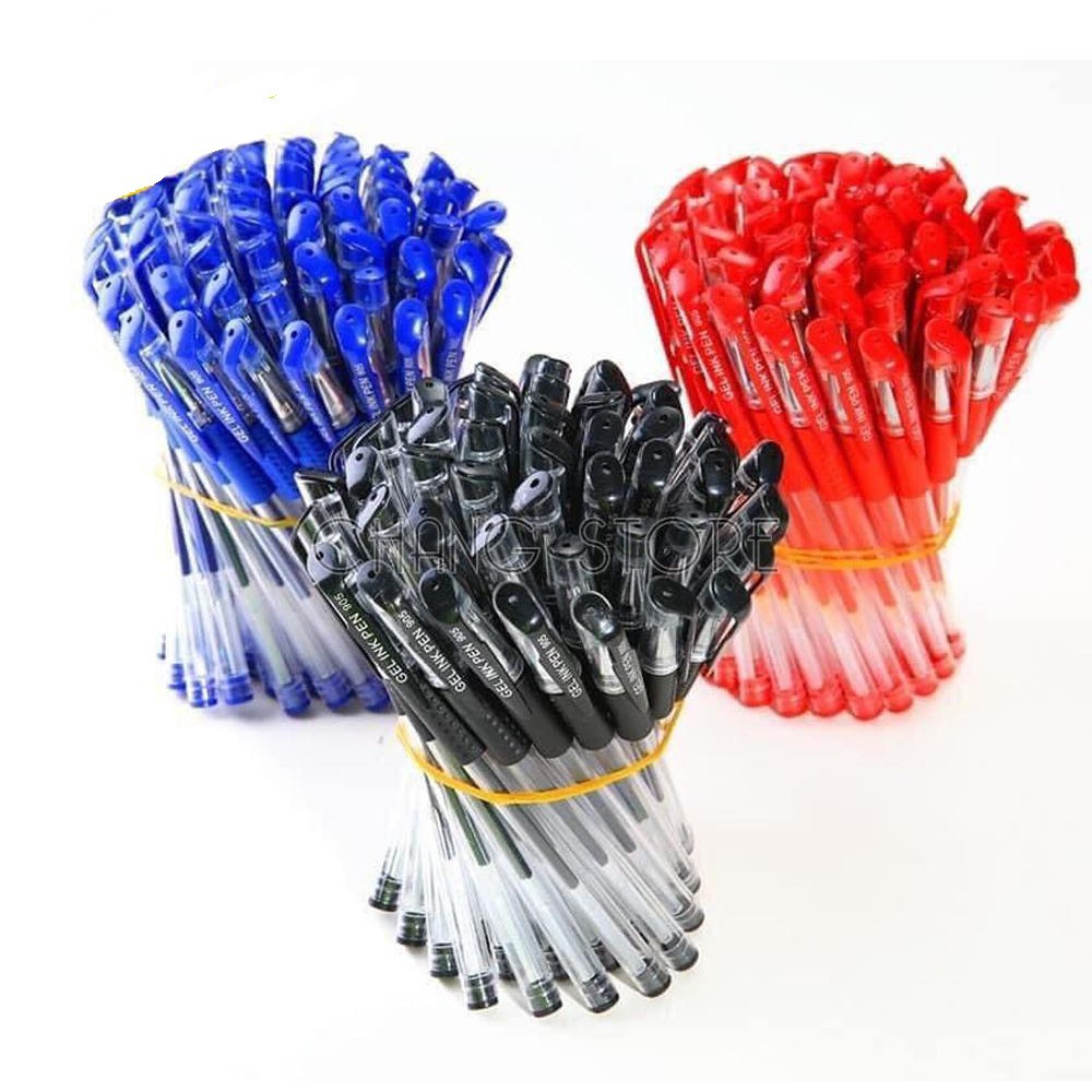 Bút bi nước T2K Shop  văn phòng 0.5mm mực đều, nét chữ đẹp ĐỦ MÀU - Set 100 bút bi
