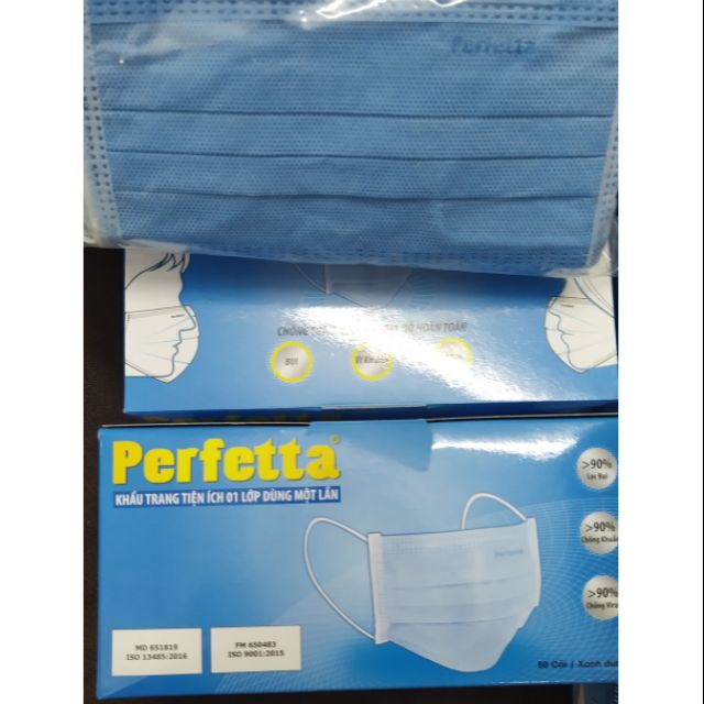 🇻🇳[Khẩu trang đi mưa] Perfetta Hàng Hiếm màng lọc S&M(chuyên dùng cho đi mưa, thoáng khí ), hộp 50 cái.
