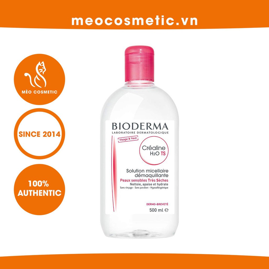 Nước Tẩy Trang Bioderma 500ml Hồng  Créaline H20 - Nước Tẩy Trang Cho Mọi Loại Da (100ml ~ 500ml)