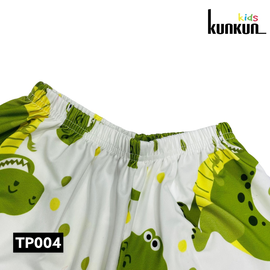 Quần áo bé trai chất Thun lạnh in 3D hình khủng long T-Rex KunKun Kid TP004 - Đồ bộ trẻ em size đại 10-60kg